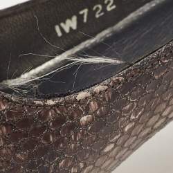 Stuart Weitzman Metallic Two Tone Embossed Snakeskin Pumps Size 34.5