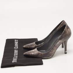 Stuart Weitzman Metallic Two Tone Embossed Snakeskin Pumps Size 34.5