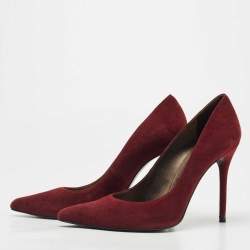 Stuart Weitzman Burgundy Suede Pointed Toe Pumps Size 39