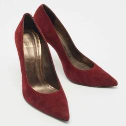 Stuart Weitzman Burgundy Suede Pointed Toe Pumps Size 39
