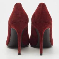 Stuart Weitzman Burgundy Suede Pointed Toe Pumps Size 39