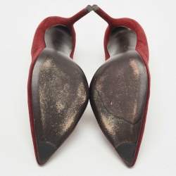 Stuart Weitzman Burgundy Suede Pointed Toe Pumps Size 39
