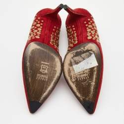 Stuart Weitzman Dark Red Suede Studded Pumps Size 37