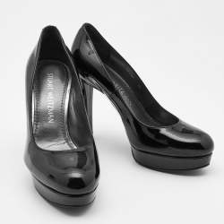 Stuart Weitzman Black Patent Leather Platform Round Toe Pumps Size 36