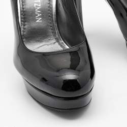 Stuart Weitzman Black Patent Leather Platform Round Toe Pumps Size 36