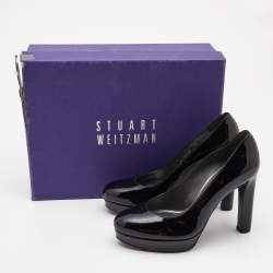Stuart Weitzman Black Patent Leather Platform Round Toe Pumps Size 36