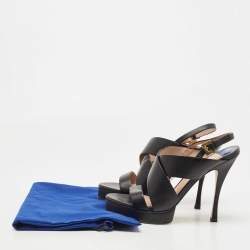 Stuart Weitzman Black Leather Hester Sandals Size 39