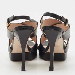 Stuart Weitzman Black Leather Hester Sandals Size 39