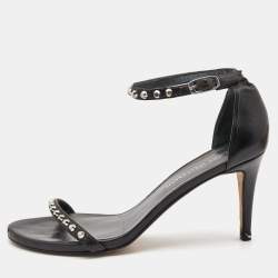 Stuart Weitzman Black Leather Hester Sandals Size 39 Stuart Weitzman TLC
