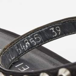 Stuart Weitzman Black Leather Studded Ankle Strap Sandals Size 39