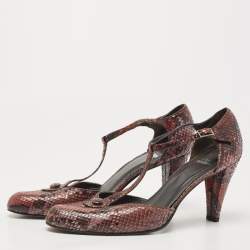 Stuart Weitzman Two Tone Python Leather Pumps Size 38.5