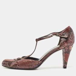 Stuart Weitzman Two Tone Python Leather Pumps Size 38.5