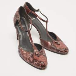 Stuart Weitzman Two Tone Python Leather Pumps Size 38.5