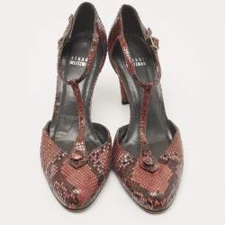 Stuart Weitzman Two Tone Python Leather Pumps Size 38.5