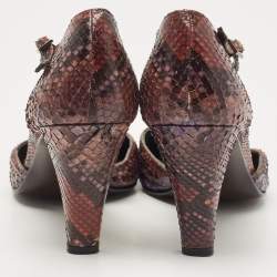 Stuart Weitzman Two Tone Python Leather Pumps Size 38.5