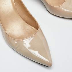 Stuart Weitzman Grey Patent Leather Pointed Toe Pumps Size 37