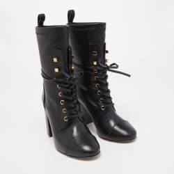 Stuart Weitzman Black Leather Mid Calf Boots Size 36