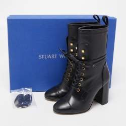 Stuart Weitzman Black Leather Mid Calf Boots Size 36
