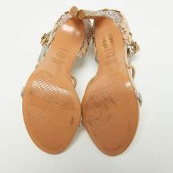 Stuart Weitzman Beige Suede and Alcantara Ankle Strap Sandals Size 36