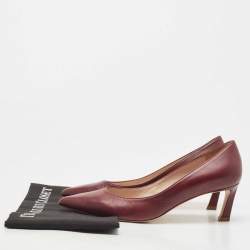 Stuart Weitzman Burgundy Leather Pointed Toe Pumps Size 39