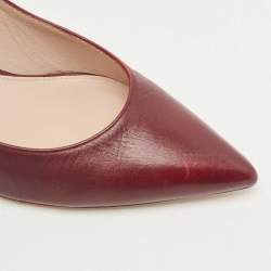 Stuart Weitzman Burgundy Leather Pointed Toe Pumps Size 39
