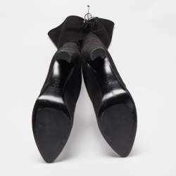 مملوكة مسبقًا Stuart Weitzman Black Suede Highland Over The Knee Boots Size 40
