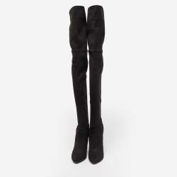 مملوكة مسبقًا Stuart Weitzman Black Suede Highland Over The Knee Boots Size 40