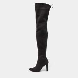 مملوكة مسبقًا Stuart Weitzman Black Suede Highland Over The Knee Boots Size 40