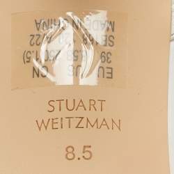 مملوكة مسبقًا Stuart Weitzman White Leather Nudist Ankle Strap Sandals Size 39