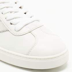 Pre Owned Stuart Weitzman White Leather Darly Sneakers Size 36