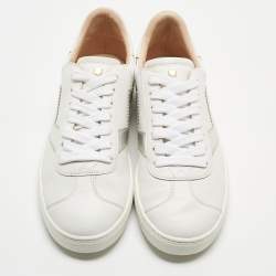 Pre Owned Stuart Weitzman White Leather Darly Sneakers Size 36