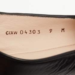 Pre Owned Stuart Weitzman Black Leather Smoking Slippers Size 39.5