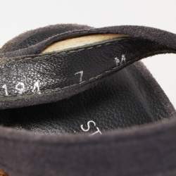 Stuart Weitzman Blue Suede Cross Strap Wedge Sandals Size 37.5