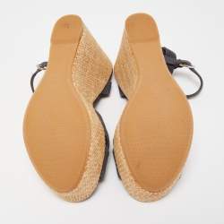 Stuart Weitzman Blue Suede Cross Strap Wedge Sandals Size 37.5