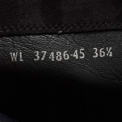 مملوكة مسبقًا Stuart Weitzman Black Suede and Fabric Knee Length Boots Size 36.5