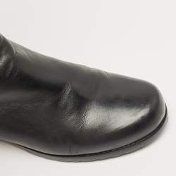 Stuart Weitzman Black Leather And Stretch Fabric Knee Length Boots Size 37