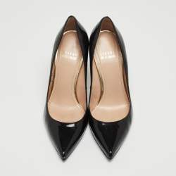 Stuart Weitzman Black Patent Leather Heist Pointed Toe Pumps Size 36.5