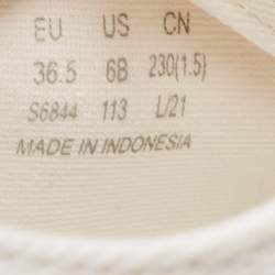 Stuart Weitzman White Canvas Sammy Sneakers Size 36.5