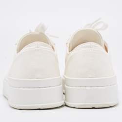 Stuart Weitzman White Canvas Sammy Sneakers Size 36.5