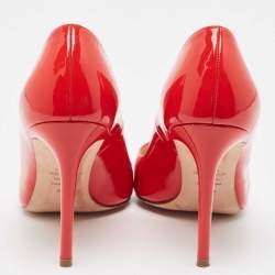 Stuart Weitzman Red Patent Leather Anny Pointed Toe Pumps Size 37.5