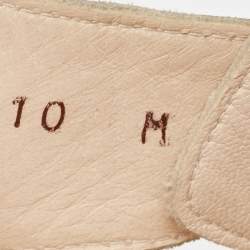 Stuart Weitzman Gold Leather Embellished Slides Size 41