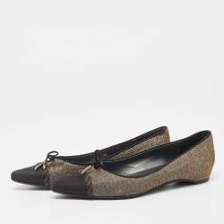 Stuart Weitzman Gold/Silver Glitter and Nubuck Ballet Flats Size 38.5