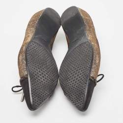 Stuart Weitzman Gold/Silver Glitter and Nubuck Ballet Flats Size 38.5