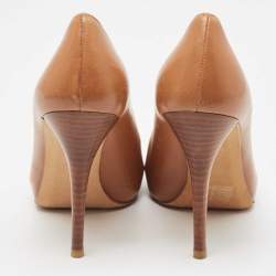 Stuart Weitzman Brown Leather Peep Toe Pumps Size 38.5