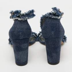 Stuart Weitzman Blue Denim Ankle Strap Sandals Size 38