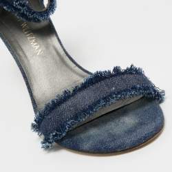 Stuart Weitzman Blue Denim Ankle Strap Sandals Size 38