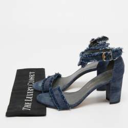 Stuart Weitzman Blue Denim Ankle Strap Sandals Size 38