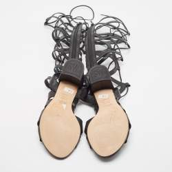 Stuart Weitzman Black Leather Grecian Gladiator Sandals Size 36