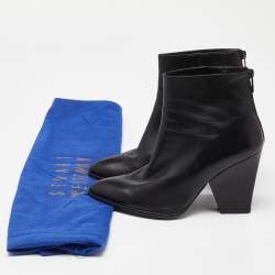 Stuart Weitzman Black Leather Ankle Boots Size 40