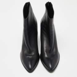 Stuart Weitzman Black Leather Ankle Boots Size 40